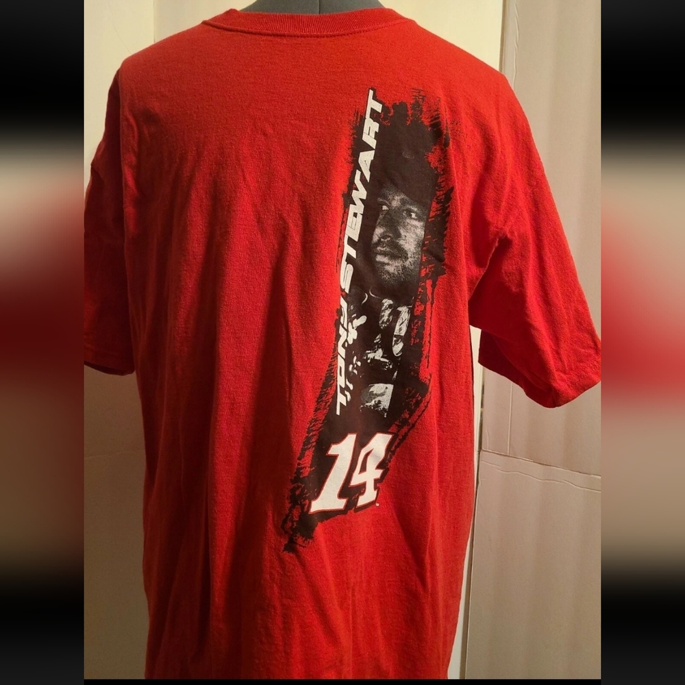 TONY STEWART XL SHIRT CHASE AUTHENTICS RED DUAL SIDED 14 NASCAR RACING CAR LOGO